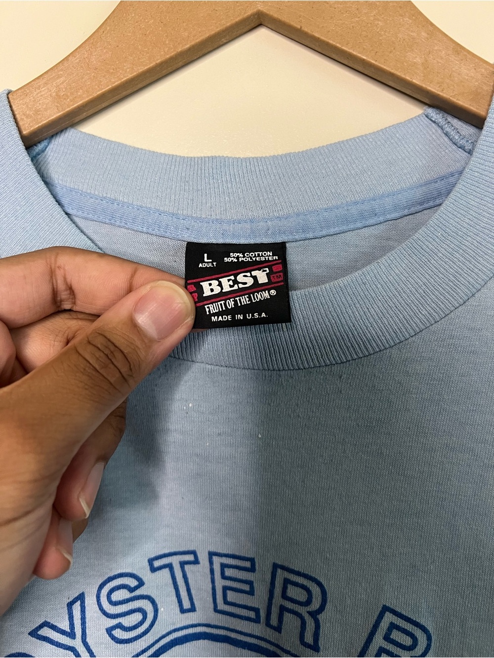 Vintage 90s Oyster Bay Long Island NY New York Single Stitch T Shirt L *FLAWS* - Picture 2 of 8